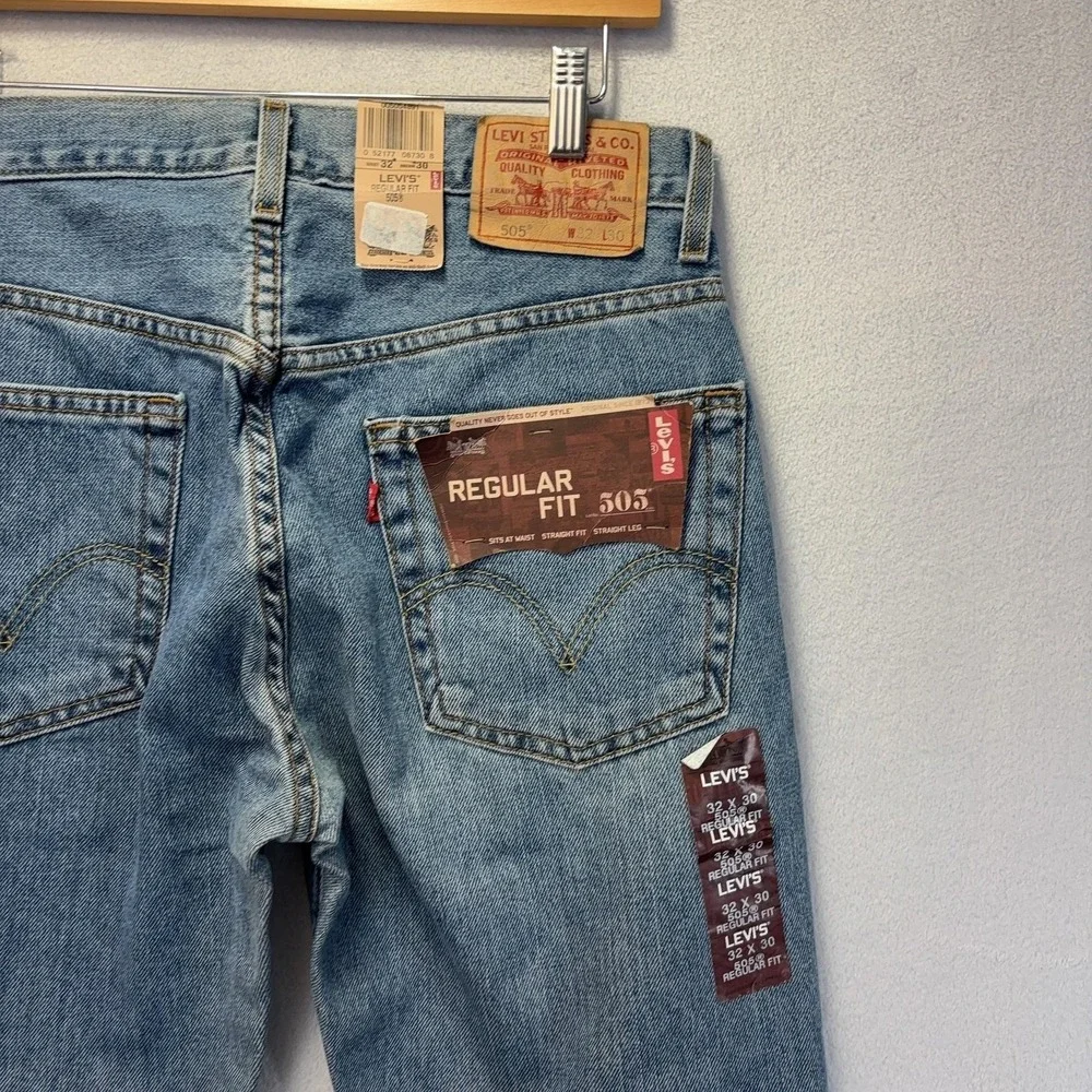 NWT Vintage Y2K Levis 505 Jeans Mens 32x30 Medium Wash Regular Fit Straight 2007